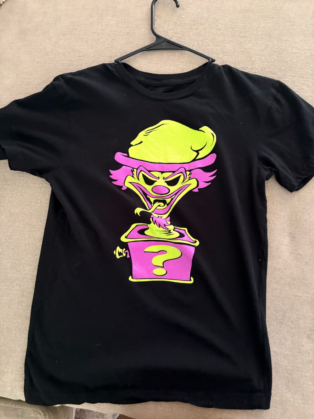 Black ICP Tee with Neon Pink & Lime Green Graphic